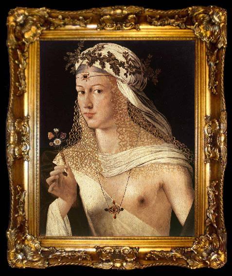 framed  BARTOLOMEO VENETO Portrait of a Woman, ta009-2